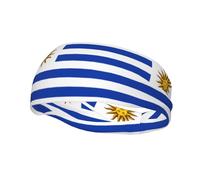 Running Exercise Headband, Yoga Men and Women Running Basketball Fitness Elastic Headband, Flag of Uruguay Sports Sweat-Absorbing Band,