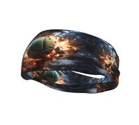 Running Exercise Headband, Yoga Men and Women Running Basketball Fitness Elastic Headband, Lightning Fever Tennis Sports Sweat-Absorbing Band,
