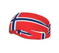 Running Exercise Headband, Yoga Men and Women Running Basketball Fitness Elastic Headband, Norwegian Flag Sports Sweat-Absorbing Band,
