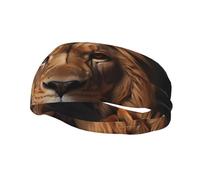 Running Exercise Headband, Yoga Men and Women Running Basketball Fitness Elastic Headband, The Lion's Gaze Sports Sweat-Absorbing Band,
