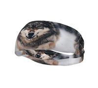 Running Exercise Headband, Yoga Men and Women Running Basketball Fitness Elastic Headband, Wolves Sports Sweat-Absorbing Band,