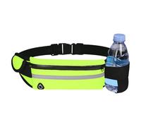 Running Fanny Pack | Water-Resistant Cell Phone Holder Belt with Water Bottle Pocket for Men & Women, Fluorescent Green