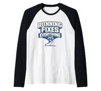 Running Fixes Everything Motivational Gift for Runners Raglan Baseball Tee