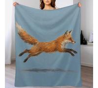 Running Fox Throw Blanket Dynamic Wildlife Warm Flannel Reading Nook