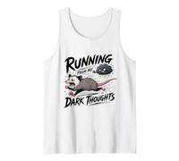 Running from My Dark Thoughts Opossum Runner Athlete Humor Tank Top