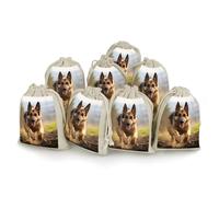 Running German Shepherd Dog 8 PCS Muslin Bags with Drawstring Sachet Bags Empty Small Cotton Drawstring Bag Muslin Reusable & Washable Cotton Bag for Herb Spice Candy Soap Jewelry Wedding Gift Pouches