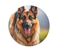 Running German Shepherd Dog Button Pins 1 Pc, 2.4 Inch Round Button Badges Metal Personalized Picture Photo Pin Buttons Kit For Craft Supplies Christmas Diy Party Projects, 1 PC, One size