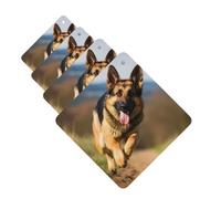 Running german shepherd dog Car Air Fresheners Cards 4 Pcs Hanging Fragrance Scented Cards Long-Lasting Car Aromatherapy Tablets for Wardrobe Bathroom Car Interior Mirror Pendant Gifts