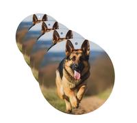Running german shepherd dog Car Air Fresheners Cards 4 Pcs Hanging Fragrance Scented Cards Long-Lasting Car Aromatherapy Tablets for Wardrobe Bathroom Car Interior Mirror Pendant Gifts