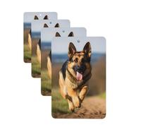 Running german shepherd dog Car Air Fresheners Cards 4 Pcs Hanging Fragrance Scented Cards Long-Lasting Car Aromatherapy Tablets for Wardrobe Bathroom Car Interior Mirror Pendant Gifts