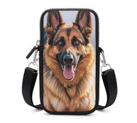 Running German Shepherd Dog Cell Phone Purse Lightweight Classic Mini Cell Phone Bag Adjustable Lanyard Anti Theft Crossbody Bags Travel Essential Zippered Cellphone Purse