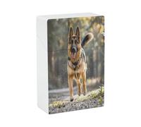 Running German Shepherd Dog Cigarette Case Stylish Lightweight Pocket Holder Case for Smoke Waterproof Cigarette Dispenser Cigarettes Accessories for Outdoor Camping Hiking
