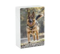 Running German Shepherd Dog Cigarette Case - Waterproof & Crush Proof Cigarette Holder Case for 20 King Size Cigarettes, Portable Pocket Size Travel Box for Men & Women