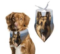 Running German Shepherd Dog Dog Bandanas, Lightweight and Breathable Triangle Pet Scarf,Soft and Comfortable Pet Bandana for Small Medium Large Breed.