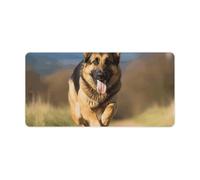 Running German Shepherd Dog Keyboard Mat Large Gaming Mouse Pad, Anti-Slip Desk Mat for Desktop Desk Work/Home Writing Mat 11.8 * 23.6 Inches