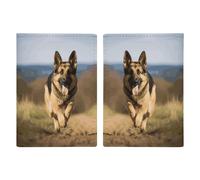 Running German Shepherd Dog Passport Holder for Travel PU Leather Passport Cover for Women Ultra Slim Passports Wallet