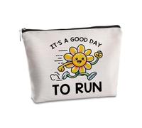 Running Gifts for Women Makeup Bag It's a Good Day to Run Travel Toiletry Zipper Pouch Half Marathon Essentials Running Accessories Cosmetic Bag Birthday Christmas Gifts for Marathon Lovers Runner