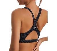 RUNNING GIRL High Impact Sports Bras for Women,Racerback Bra Workout Crop Tops Longline Yoga Bra Push up Plus Size, Deep Coal Multi-1, L