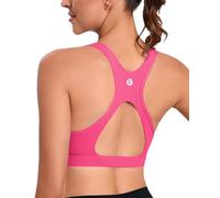 RUNNING GIRL High Impact Sports Bras for Women,Square Neck High Support Bra Moulded Cup Racerback Workout Bra(EU_WX2997_Hot Pink_XL)