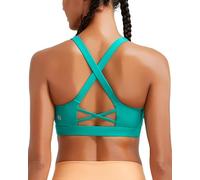 RUNNING GIRL Sports Bra for Women High Support,Molded Cup Strappy Running Sports Bras Workout Yoga Bra, Bright Green, M