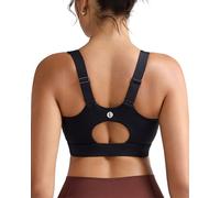 RUNNING GIRL Sports Bras for Women High Imapct, Adjustable Straps Molded Cup Sports Bra High Support Workout Yoga Bra(WX3115Black,M)
