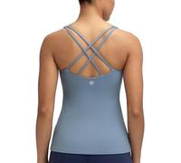 RUNNING GIRL Workout Tank Tops for Women with Built in Bra,Gym Athletic Yoga Tops Tight Square Neck Sleeveless Shirts
