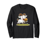 Running Goat Burger Cartoon Long Sleeve T-Shirt