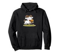Running Goat Burger Cartoon Pullover Hoodie