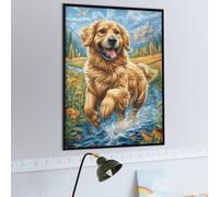 Running Golden Retriever 1000 Piece Jigsaw Puzzle for Adults Animals Plants Jigsaw Creative Gift for Loved Ones Family Activity Challenging Design Stress Relief Pastime 1000 PCS