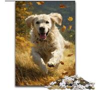 Running Golden Retriever JigsawPuzzle 1000 Pieces for Teenagers, Challenging Game Gifts for Is Ideal As A Gift for The Whole Family (26x38cm)