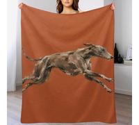 Running Greyhound Throw Blanket Dynamic Animal Warm Flannel Reading Nook