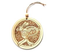 Running Hare Celtic Pagan Hanging Decoration - Laser Engraved Wood