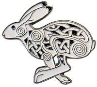 Running Hare Rabbit Pagan Celtic Mythological Wiccan Symbol Occult Enamel Badge Brooch