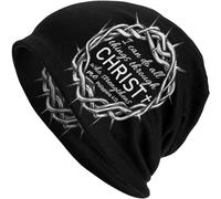 Running Hat I Can Do All Things Through Christ-Jesus Beanie Hat Warm Cool Gadgets Elastic Size Winter Beanie Hat for Couples Gifts, Jogging, Gifts