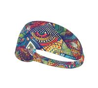 Running Headband Ethnic Totem Splicing Sweat Bands Sports Headband for Women Men