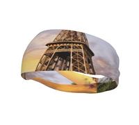 Running Headbands for Men Women Eiffel Tower Paris Sweatbands Moisture Wicking Sports Sweat Bands Fashion Athletic Head Scarf Stretchy Hairband for Tennis, Basketball, Running