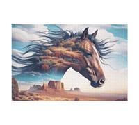 Running Horse 1000 Pc Classic Jigsaw Puzzle Fantastic Beasts Puzzle for Adults Hard Challenging Hobby Home Decor Poster Eco Friendly Material 1000 PCS