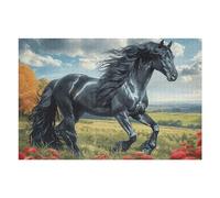 Running Horse 1000 Piece Jigsaw Puzzle for All Ages Animal Pet Jigsaw Evening Wind Down Activity Challenging Fun Home Decor Stress Relief 1000 PCS