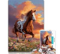 Running Horse 1000 Pieces Jigsaw Puzzle For Adults Teens,Challenging Game Toys Every Piece Is Unique - Challenging Family Fun Game (50x75cm)