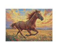 Running Horse 300 Piece Jigsaw Puzzle for All Ages Fantastic Beasts Jigsaw Evening Wind Down Activity Challenging Fun Home Decor Stress Relief 300 PCS