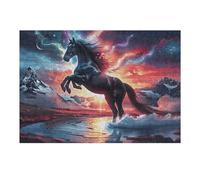 Running Horse 300 Pieces Jigsaw Puzzles Fantastic Beasts For Men Educational Decompression Adults Anxiety Memory Care Mothers Valentines Gift Eco Friendly Material 300 PCS