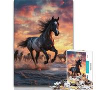 Running Horse Adult Jigsaw Puzzles 1000 Pieces,Stress Reliever Difficult Challenge Deal As Gifts for The Whole Family (50x75cm)