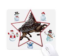 Running Horse Armor Animal Art Grain Christmas Snowman Family Star Mouse Pad