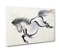Running Horse By Katsushika Hokusai Canvas Print | Gallery Wrapped 30mm Frame Wall Art | 24x16 inches | Ready to Hang | Asian Animals Picture | Living Room Bedroom Lounge Office