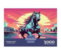 Running Horse City Sky 1000 Pieces Premium Jigsaw for Adults Quirky, Abstract Design, Fun Details, Educational, Challenging 70x50cm/1000pcs