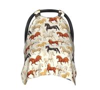 Running Horse Cool Print Baby Car Seat Covers, Breathable Nursing Cover Breastfeeding Cover, Stroller Covers, Multi-use Infant Carseat Canopy, Baby Boys Girls Newborn Essentials