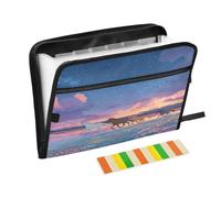 Running Horse Cosmos Grass Accordion File Organizer Portable Expanding File Folder with Safe Zipper & Colorful Labels for Receipt A4 Papers Important Document Storage Letter