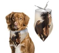 Running Horse Dog Bandana Triangle Dog Scarf Washable Polyester Dog Bibs Cute Pet Bandana for Medium Large Dogs Puppy and Cats
