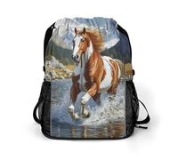 Running Horse Drawstring Backpack Dry And Wet Separation Sport Travel Beach Gym Sack String Yoga Bag