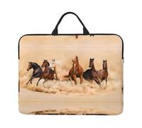 Running Horse in Desert Sand Storm Printed 14in Laptop Case Sleeve Bag â€“ Portable Handle & Zipper â€“ Ideal for Travel, Business & Office Use